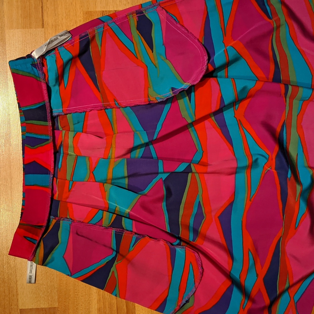 Vintage 80's colorful skirt with pockets by Collections Internationale - Picture 6 of 6